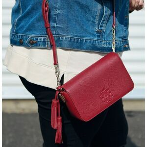 NWT Tory Burch Thea Mini Chain Crossbody  Bag Imperial Garnet $395+